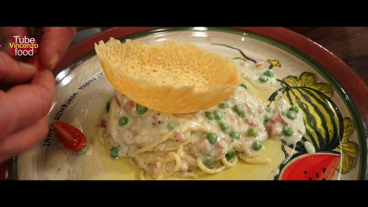 Spaghetti cacio e pepe con pancetta e piselli YouTube