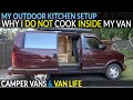 VAN LIFE KITCHEN: Outdoor Kitchen Setup - Why I Do NOT Cook Inside  [AWD Astro Camper]  [GMC Safari]