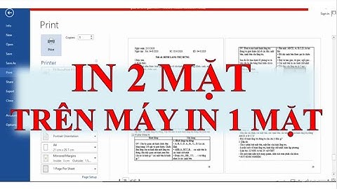 Hướng Dẫn In 2 Mặt Trên Máy In 1 Mặt