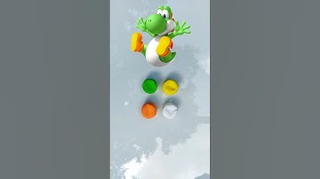 What color do mixed Yoshi make?  #colormixing #claymixing #satisfying #asmr #shorts #guessthecolor