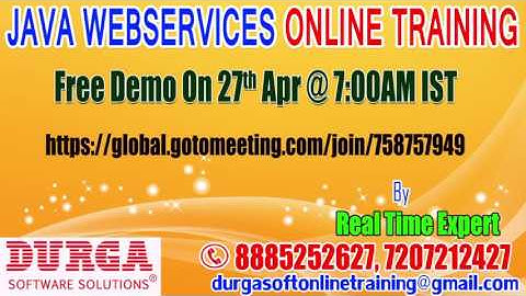 Java Web Services Online Training by Real Time Expert Demo on 27th April @7:00AM IST