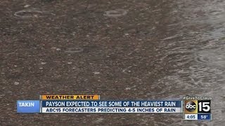 Payson expected to see some of the heaviest rain