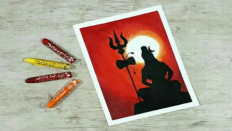 Lord Shiva Drawing With Oil Pastels for Beginners / Step by Step / Oil Pastels Drawings