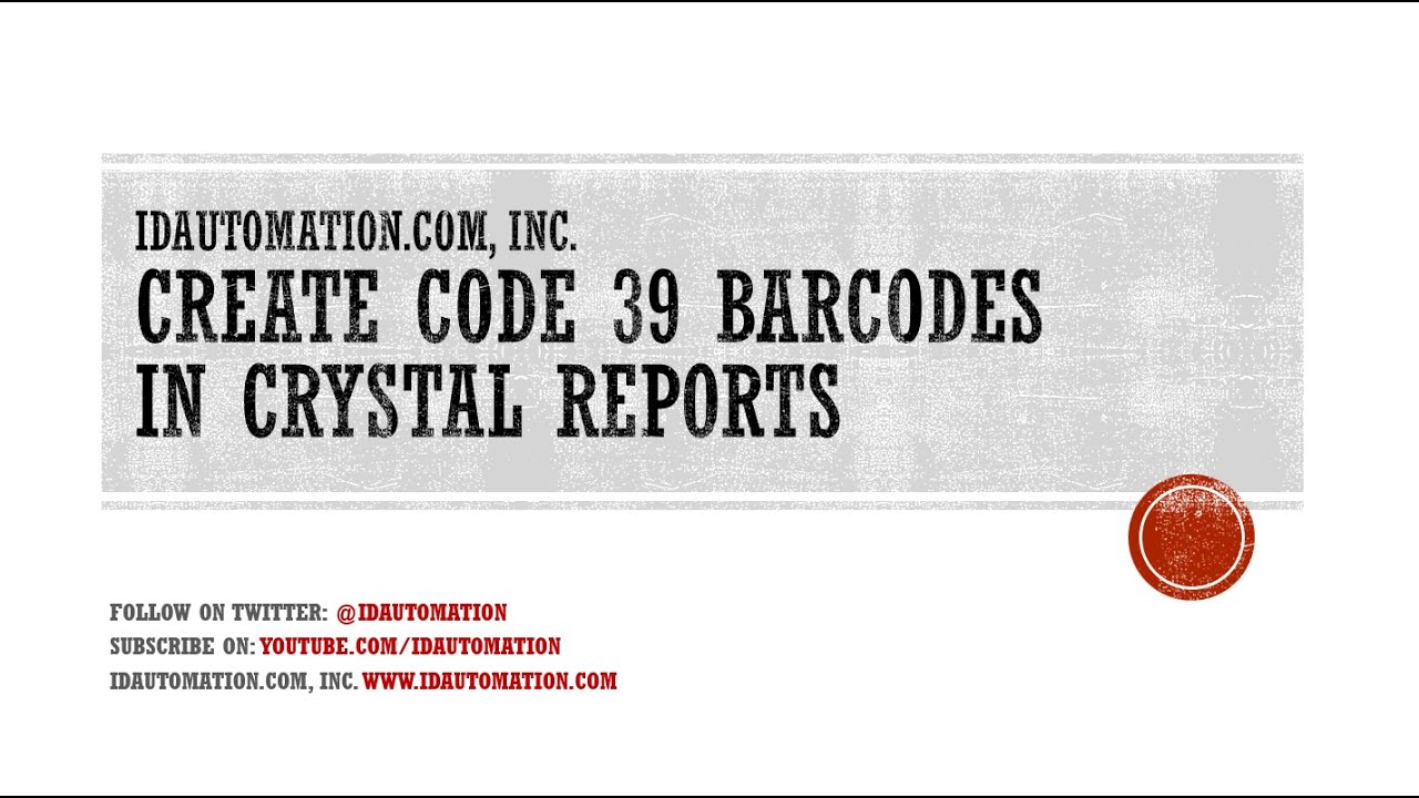 How To Create Code 39 Barcodes In Crystal Reports