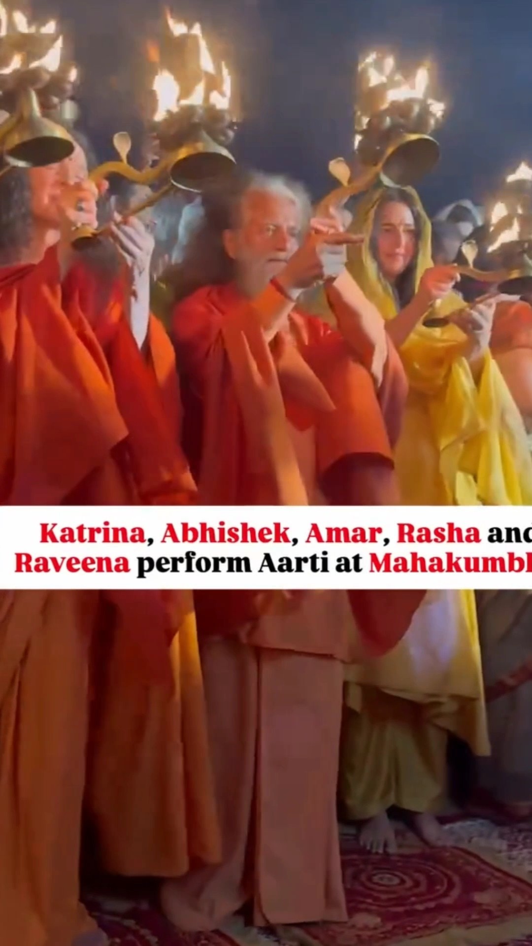 Katrina Kaif, Raveena-Rasha \u0026 others perform AARTI at Mahakumbh 2025 ?? #shorts #mahakumbh2025