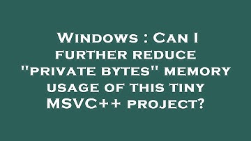 Windows : Can I further reduce "private bytes" memory usage of this tiny MSVC++ project?