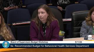 County of Santa Clara Board of Supervisors Budget Workshop  - May 11, 2026