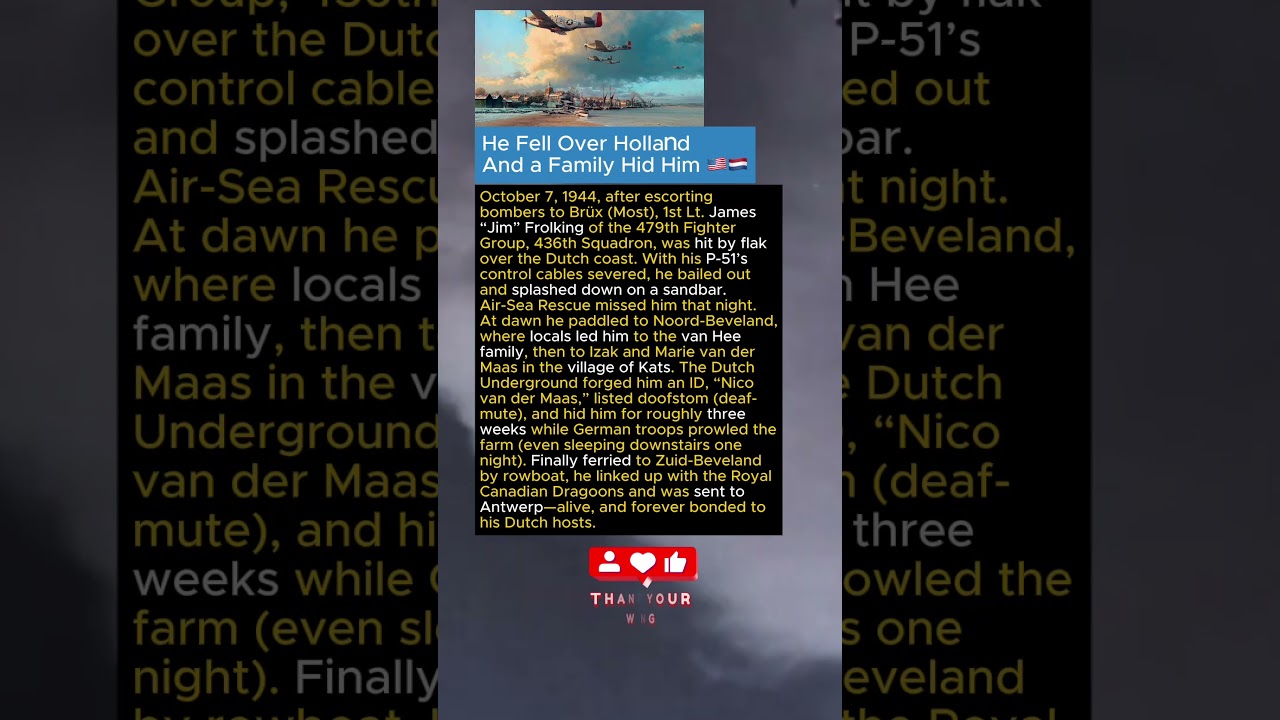 He Fell Over Holland And a Family Hid Him 🇺🇸🇳🇱