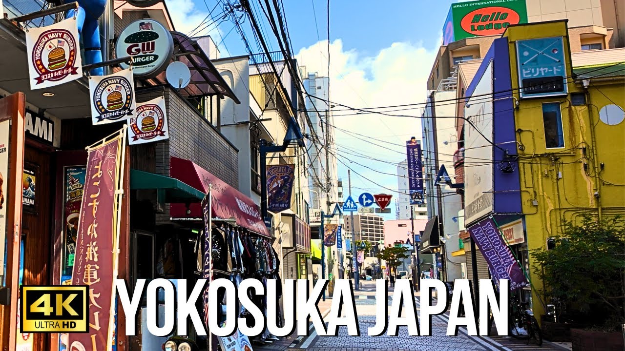 YOKOSUKA JAPAN 4K ASMR Walking Tour - Naval Base & Dobuita Street 【4K HDR】