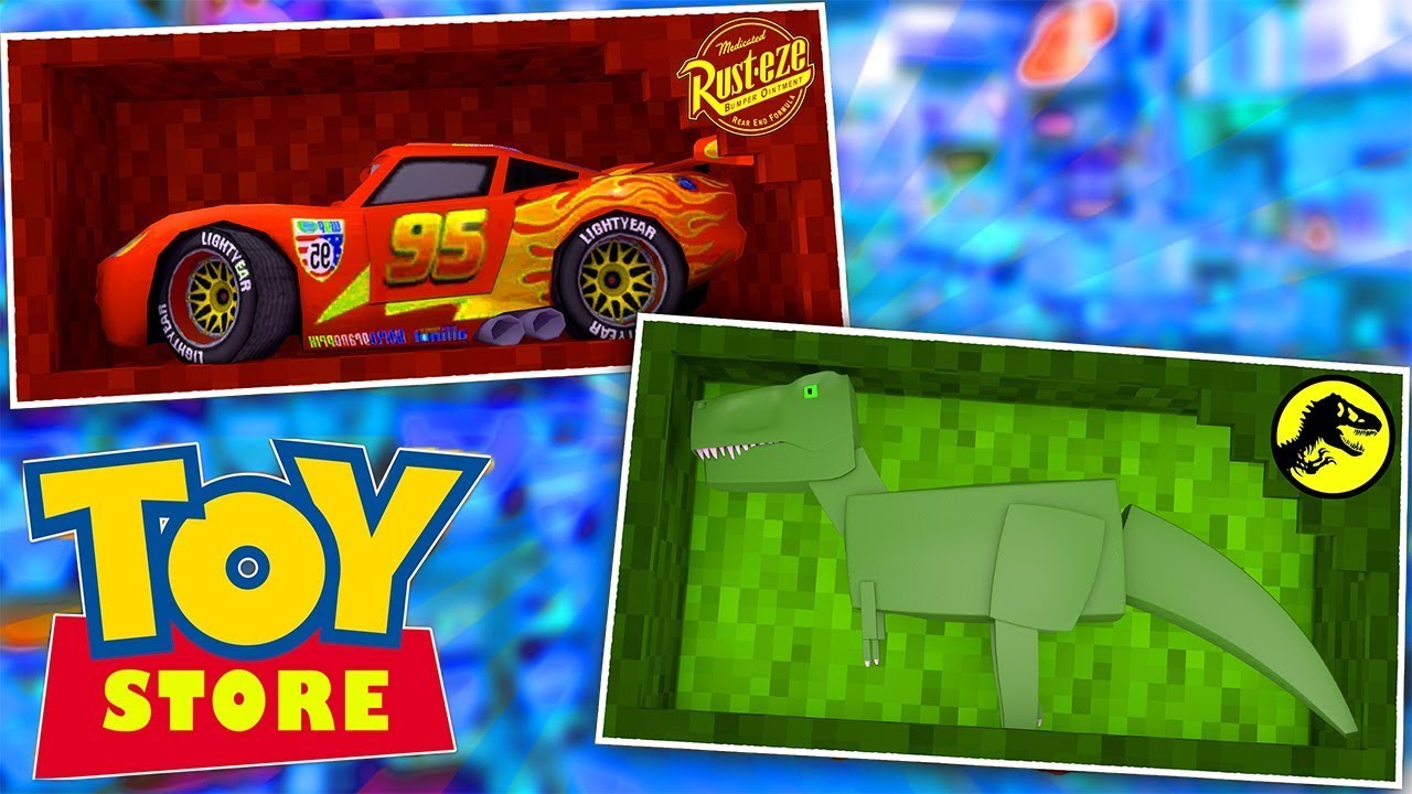 Minecraft Toy Store - WHO LET OUT THE T-REX!? - YouTube