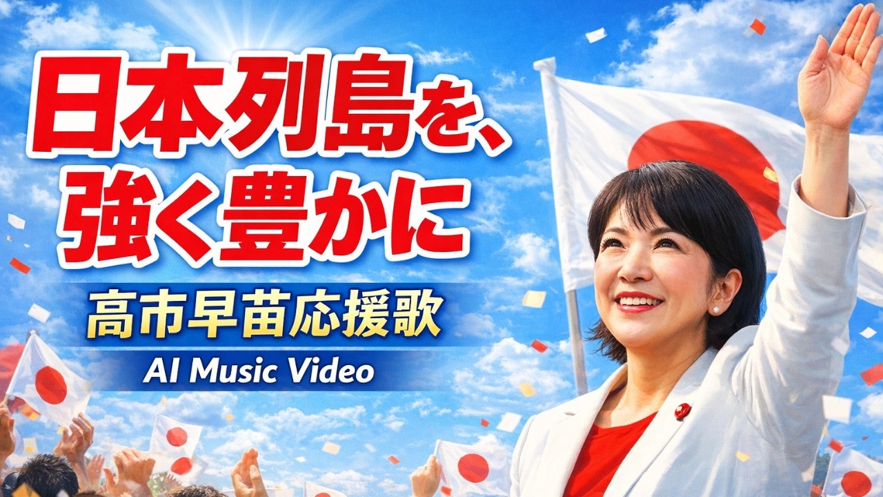 日本列島を、強く豊かに。高市早苗が世界を動かす！この国を愛するあなたへ届いてほしい歌。みんな選挙へ行こう【必勝】高市政権応援ソング #政治 #ai動画 #衆議院選挙 #泣ける曲