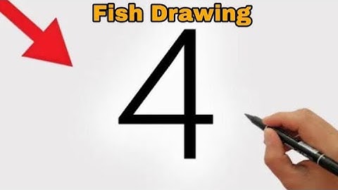 How to Draw Beautiful Drawing with Number 4 / Fish Drawing | Fish Drawing Easy Step by step 