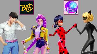 Epic Glow Up Bad Vs Party Transformation Rumi & Jinu Vs Ladybug & Cat Noir