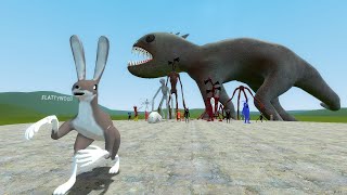 HUMANOID RABBIT VS TREVOR HENDERSON CREATURES!! Garry's Mod Sandbox