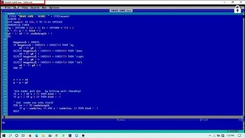 qbasic snake game code