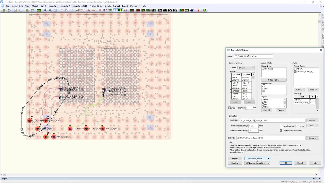 Integrated HyperLynx 3D EM solver within Xpedition Package Designer
