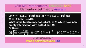 CSIR NET Mathematics 16 Feb 2022 B469 Analysis Solution Discussed by Prof K Satyanarayana OU