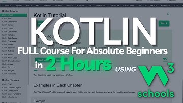 W3Schools Kotlin Full course in 2 Hours | Kotlin for Absolute Beginners using W3Schools