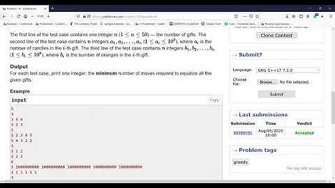 1399B Gifts Fixing   codeforces problem in bangla