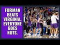 Furman Beats Virginia.  Everyone Goes Nuts. (Fan Reactions)