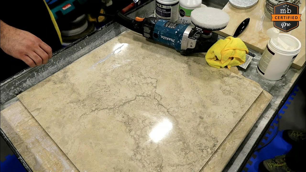 How to Polish Porcelain Tile and Counters LIVE Demo from MB Stone