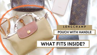 LONGCHAMP LE PLIAGE POUCH With Handle to mini CROSSBODY bag, HOW TO, MOD SHOTS