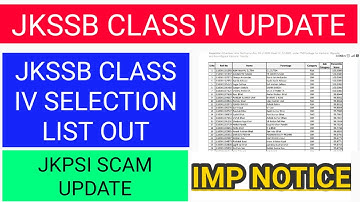 JKSSB CLASS IV SELECTION LIST || JKPSI SCAM UPDATE || #ad #jkpsi #jkssb #jk #jklatestalerts