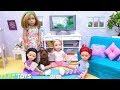 AG Dolls Sleepover Party in Dollhouse with Play Toys!