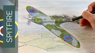 How draw a SPITFIRE plane