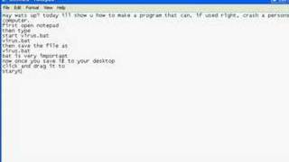 Crash a Victims computer using notepad