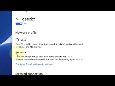 How to change Network Locations from Public to private easily in windows 10