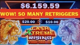 Cash Xtreme Rising Twin Tigers - Free spins retriggers @choctawcasinos  #casino #money #fypシ