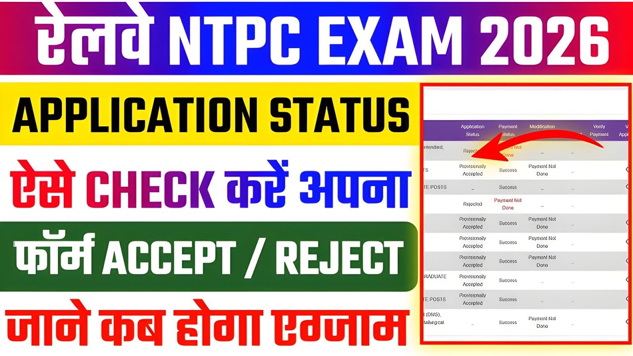 RRB NTPC Application Status 2026 Check Kaise Kare ✅ NTPC APPLICATION STATUS|RRB NTPC EXAM DATE 2026 