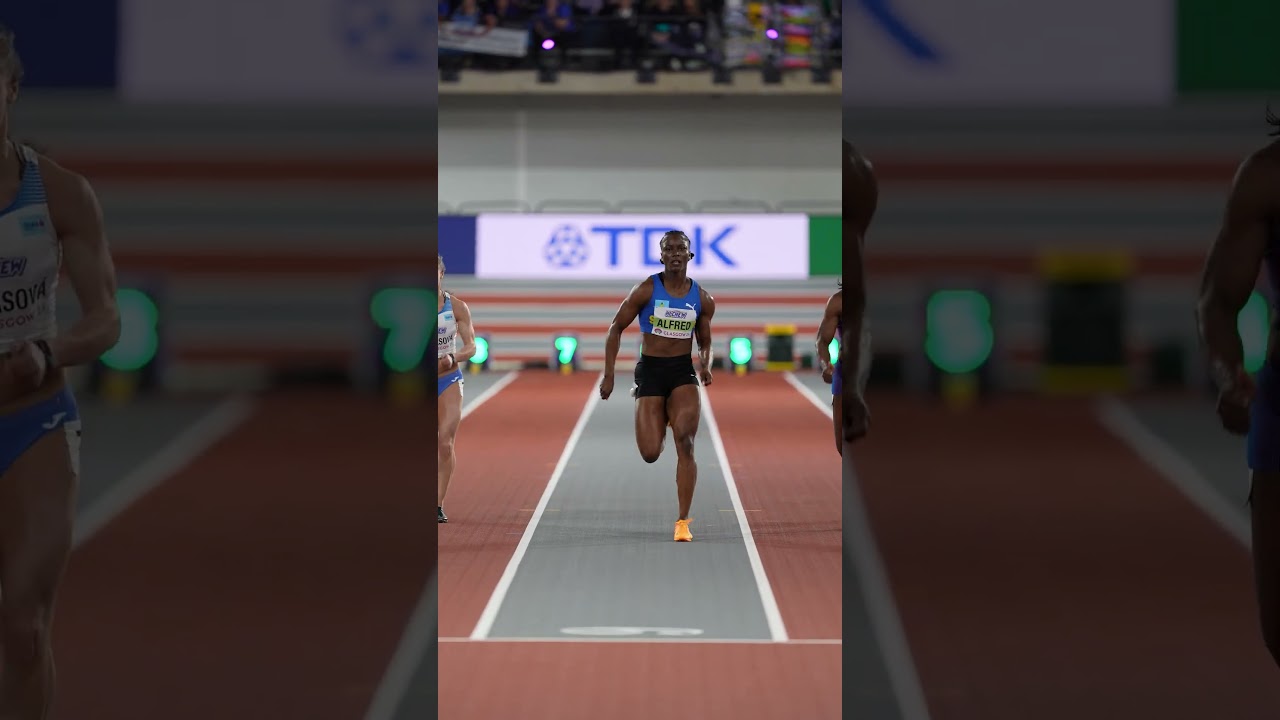 Julien Alfred charges to Indoor gold in Glasgow 😤