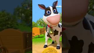 Five Little Cows Learn to Count, Kindergarten Song #shorts #babiessongs #infantil #poems #shortvideo