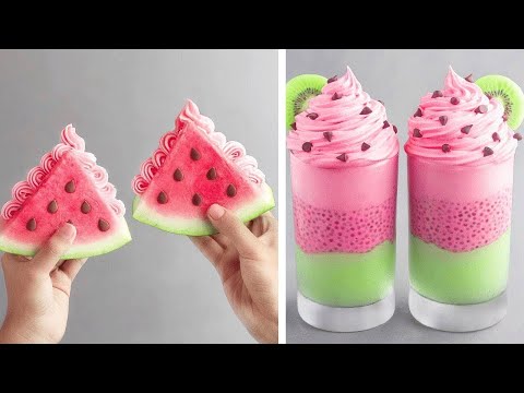 homemade-ice-cream-recipe-with-fruit-|-so-yummy-cake-hacks-for-summer-|-perfect-cake-decorating