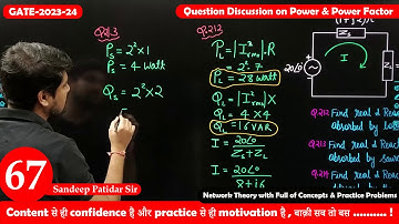 Lec 67 Question Discussion on Power & Power Factor || Network Theory || GATE-2023-24