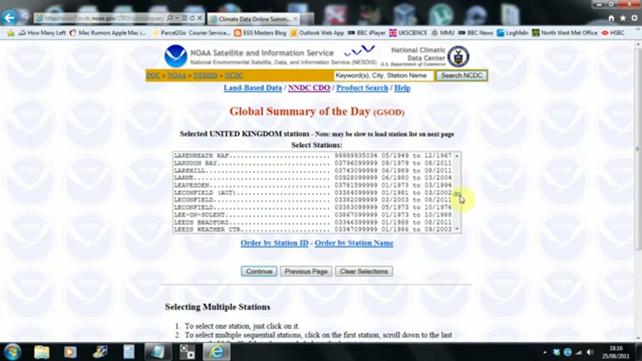 Downloading Meteorological Data from NOAA