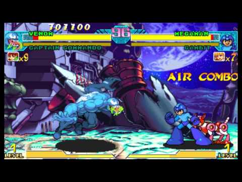 Marvel vs Capcom 1 ( Arcade ) - Captain Commando / Venom Playthrough ( July 7, 2017 )