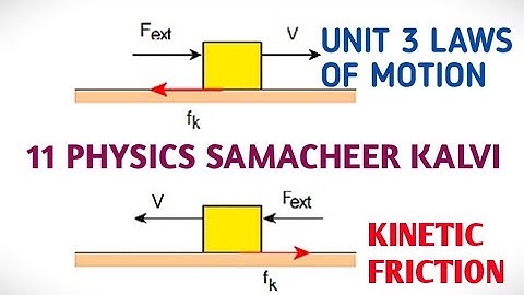 Kinetic friction | Unit 3 Laws of Motion | 11 Physics Samacheer kalvi.