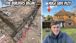 The Builders Begin Diggers, Dumpers, Foundations and Chimney Stack Removal.