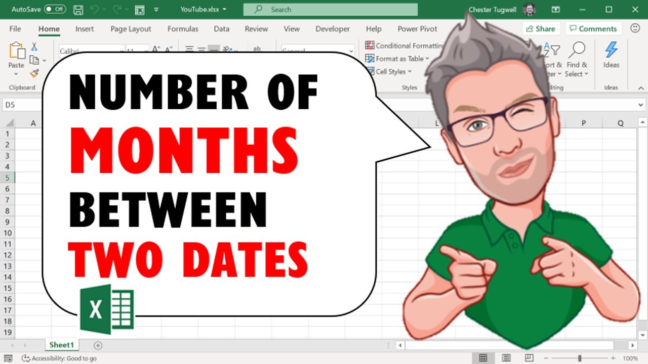 Calculate the Number of Months Between 2 Dates in Excel YouTube