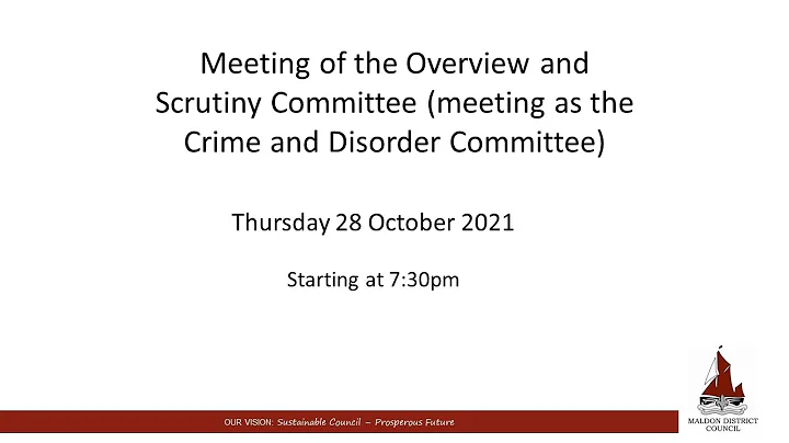 28/10/2021 - Overview and Scrutiny Committee (meeting as the Crime and Disorder Committee) meeting
