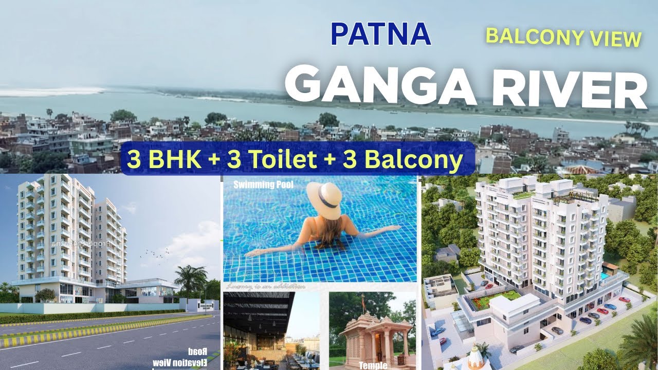 Spacious 1575 Sqft. 3 BHK + 3 Toilet + Ganga ji Balcony View Flats in Patna 📞8080801651