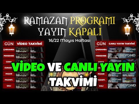 2018 RAMAZAN AYI VİDEO VE CANLI YAYIN TAKVİMİ!!