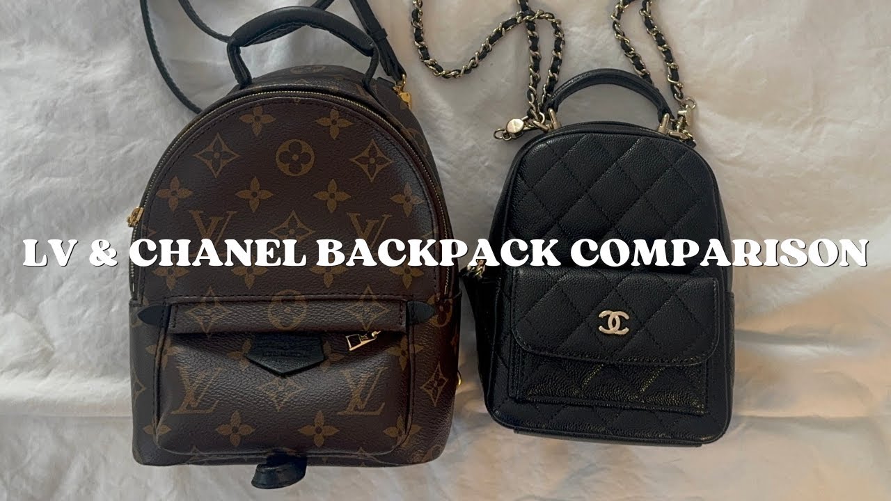 louis vuitton backpack palm springs mini dupe LV PALM SPRING MINI AND CHANEL MINI BACKPACK COMPARISON
