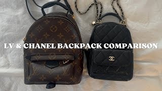 Famous LV PALM SPRING MINI AND CHANEL MINI BACKPACK COMPARISON | what fits + mod shots Net Worth