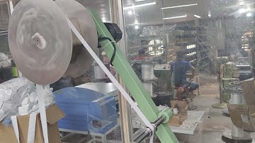 Vertical automatic #tape rolling machine.