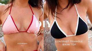 Julia Contrast Triangle Bikini Top  | DIY Triangle Bikini Top | Beginner-Friendly Sewing Tutorial