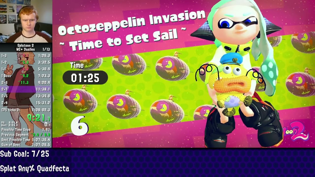 WR Splatoon 2 NG+ Dualies Speedrun in 1:05:36.